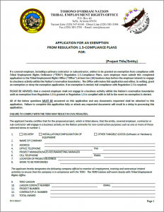 TERO Non-Construction Application