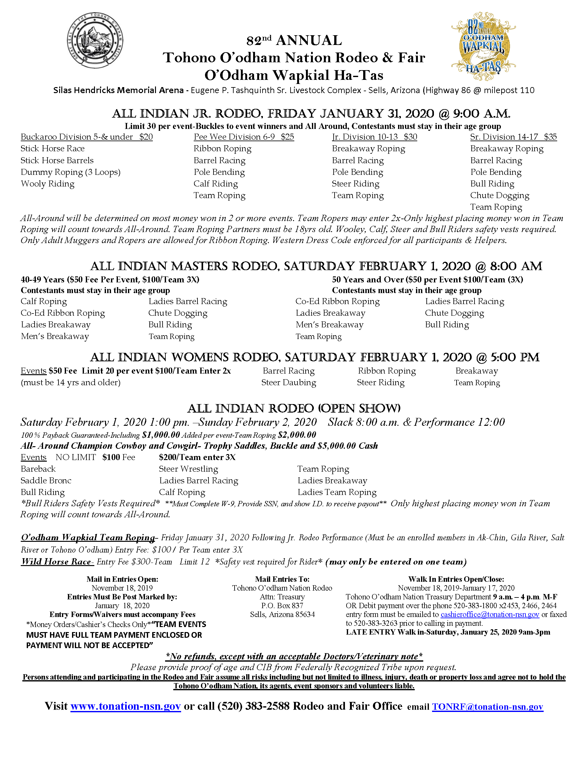 Rodeo Events Schedule
